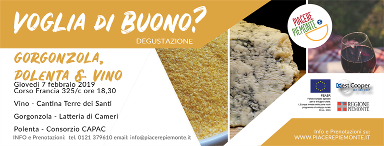 Gorgonzola, Polenta e Vino le protagoniste della seconda degustazione di Confcooperative Piacere Piemonte