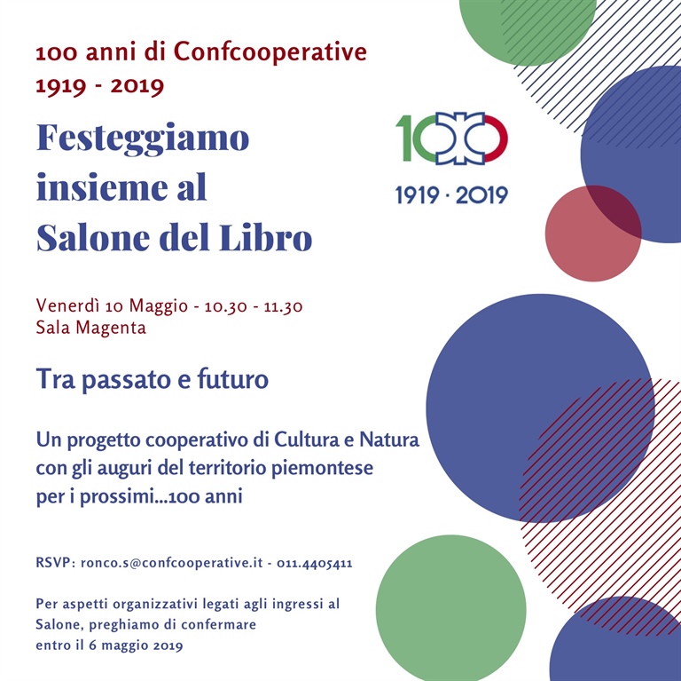 100 anni di Confcooperative: un brindisi al Salone Internazionale del Libro di Torino