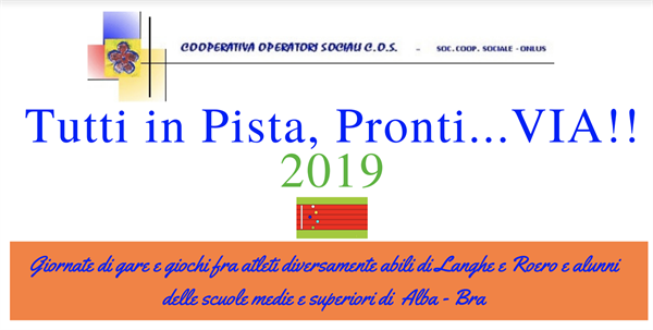 Tutti in Pista 2019: giovedì 3 ottobre un’occasione di aggregazione e sensibilizzazione, tra scuola e disabilità