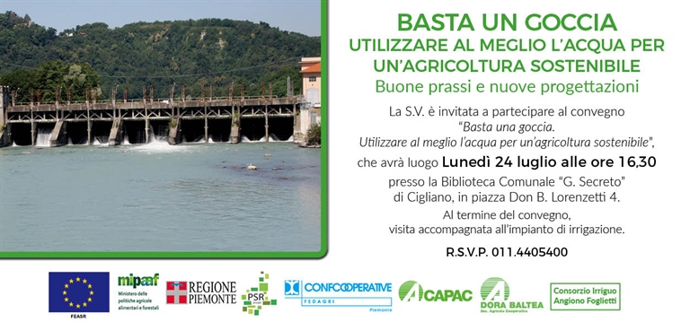 CAMBIAMENTI CLIMATICI E AGRICOLTURA, LA SFIDA COOPERATIVA PIEMONTESE: IRRIGAZIONE A GOCCIA